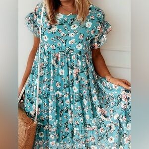 Blue flowly summer dress